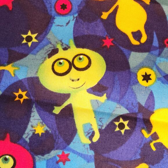 Cotton Fabric Colorful Aliens Stars Blue Space Print 18" x  44" Hancock Fabrics - Picture 4 of 14